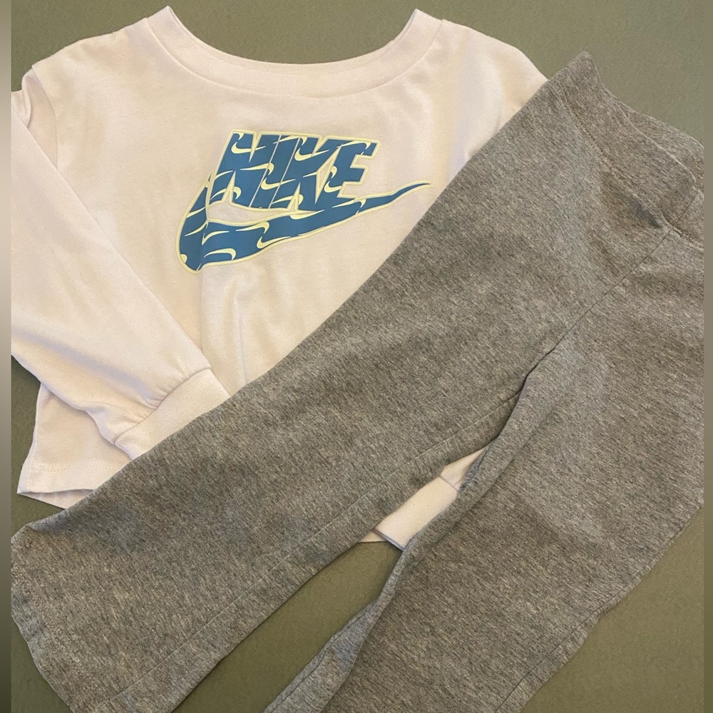 Nike Kids Heather Gray Leggings & long sleeve shirt